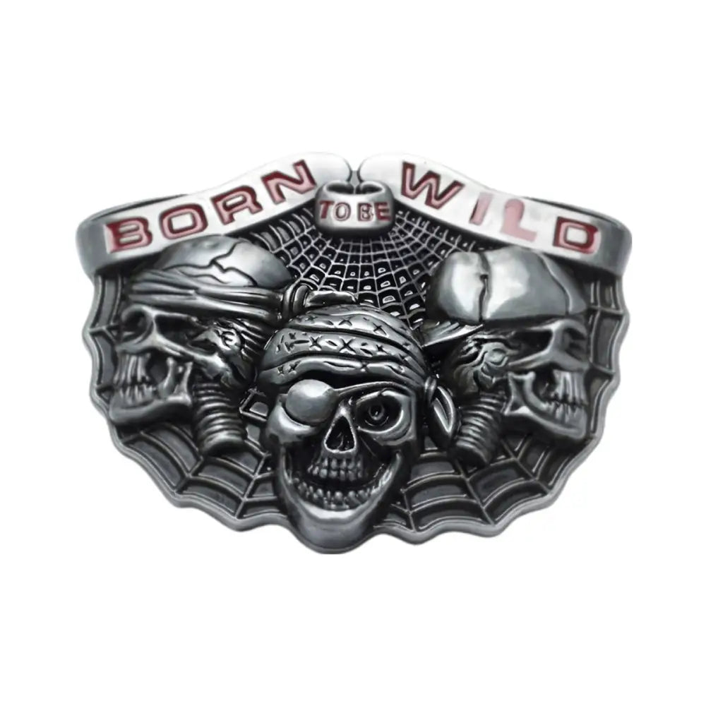 Silver metal skull belt buckle accessory for men and women fashion showcases durability