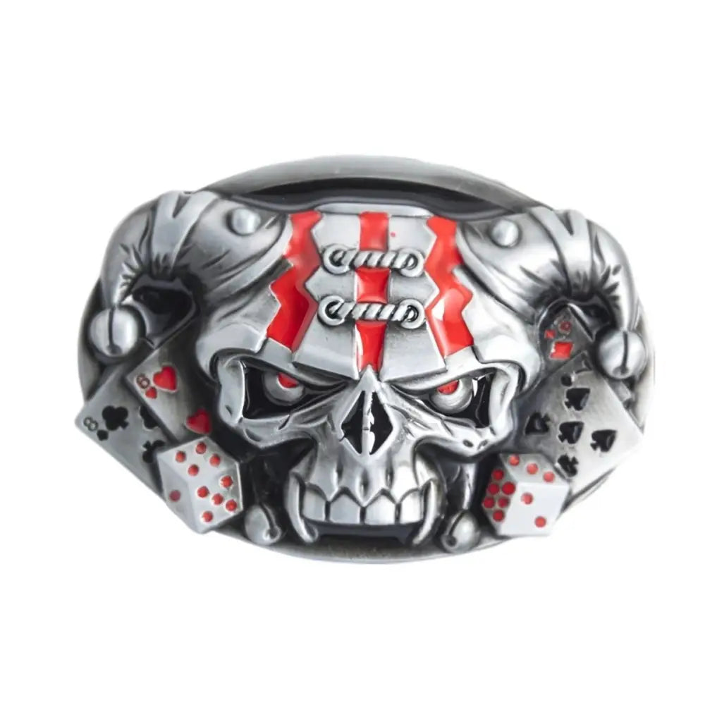 Murphy Skull Belt with Playing Cards and Dice skull belt buckle for stylish accessory