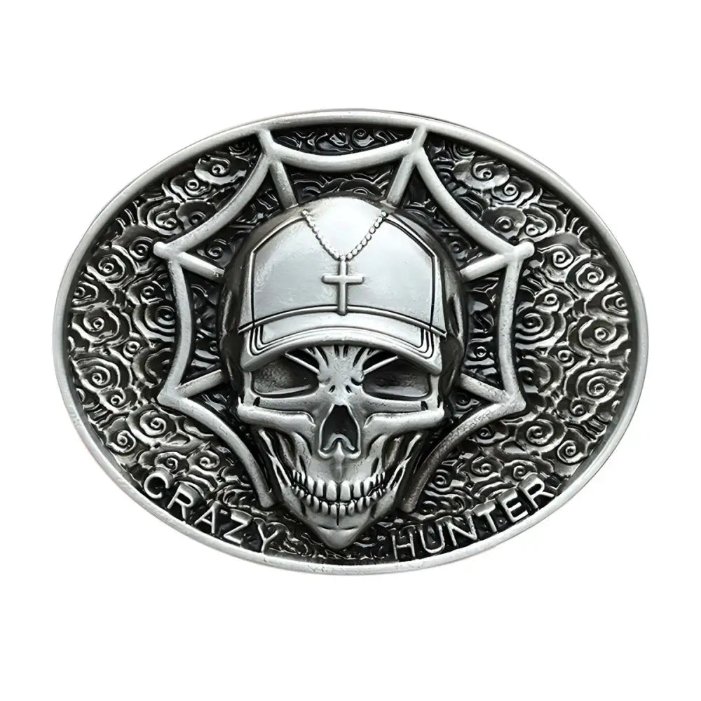 Silver skull belt buckle from Crazy Hunter Gold Skull Belt Buckle and Accessories