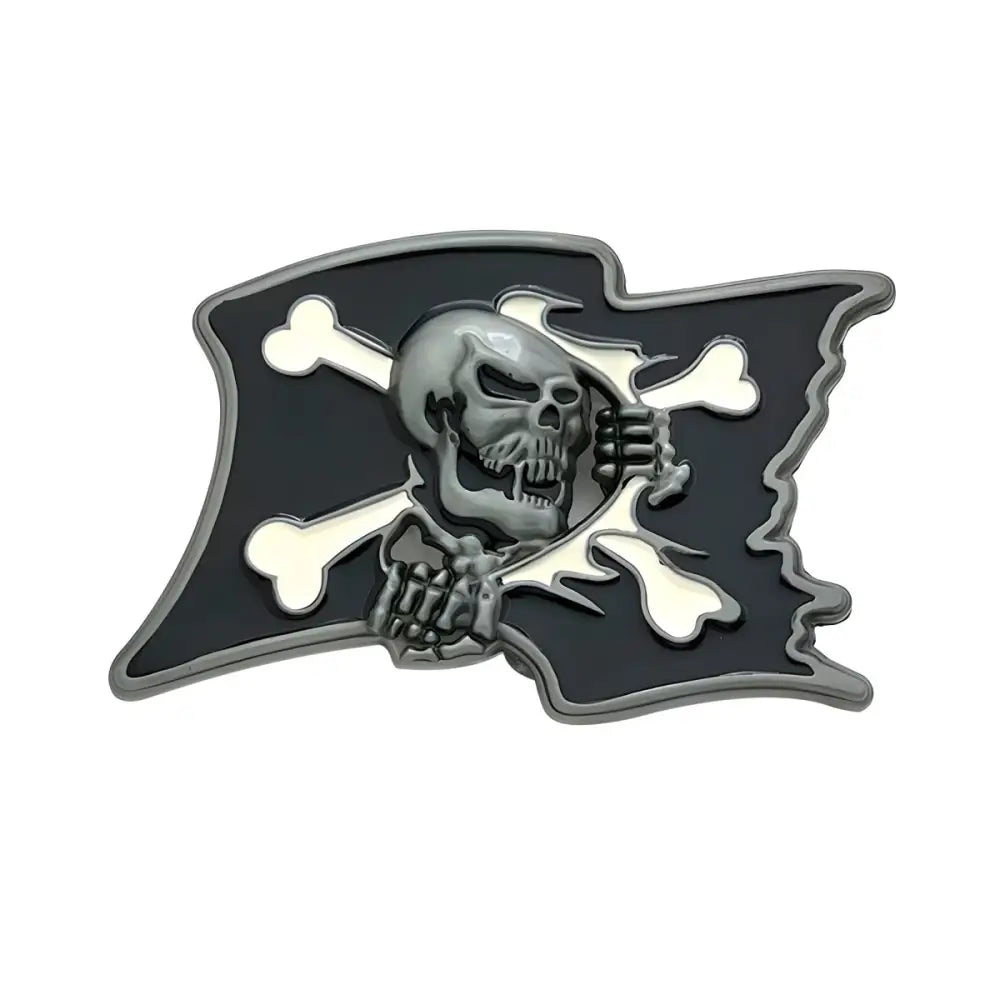 Skull and Crossbones Belt Buckle for a Bold Fashion Statement showing a detailed belt buckle