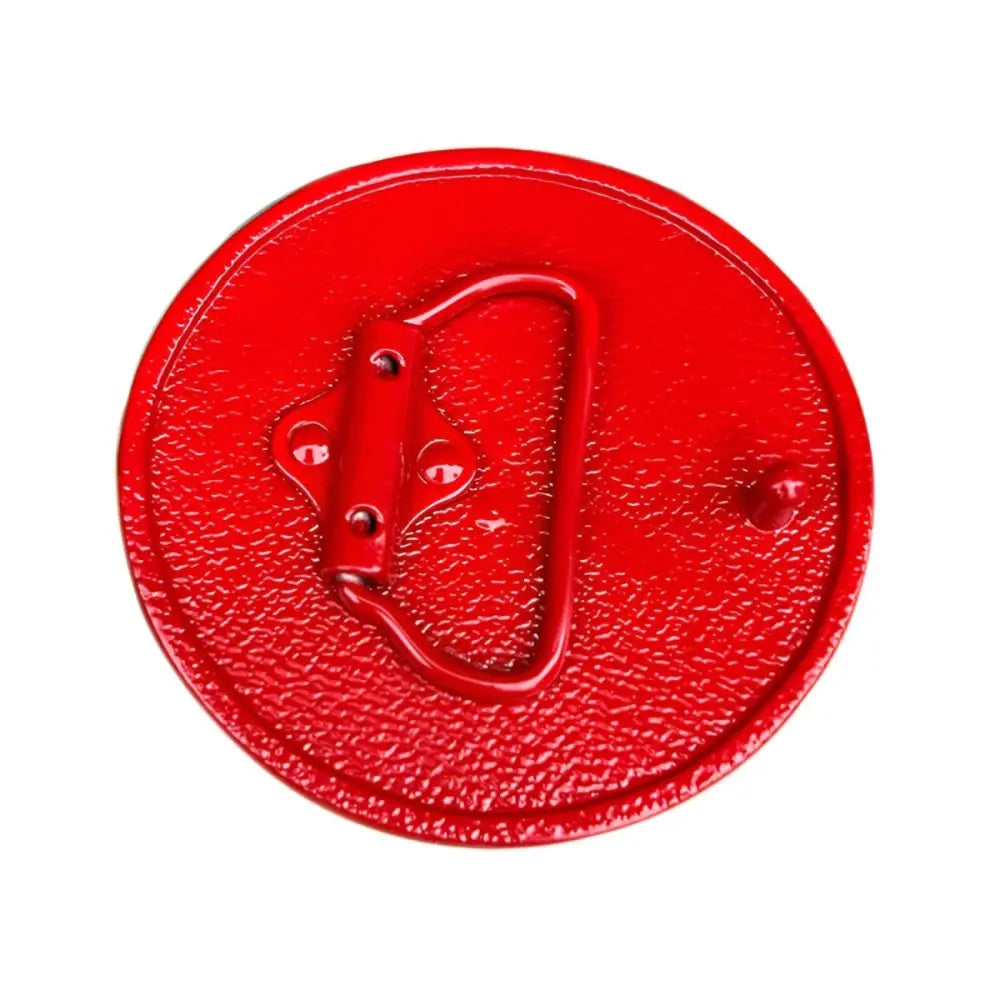 Red round belt buckle featuring skull and octopus design with Hydra emblem