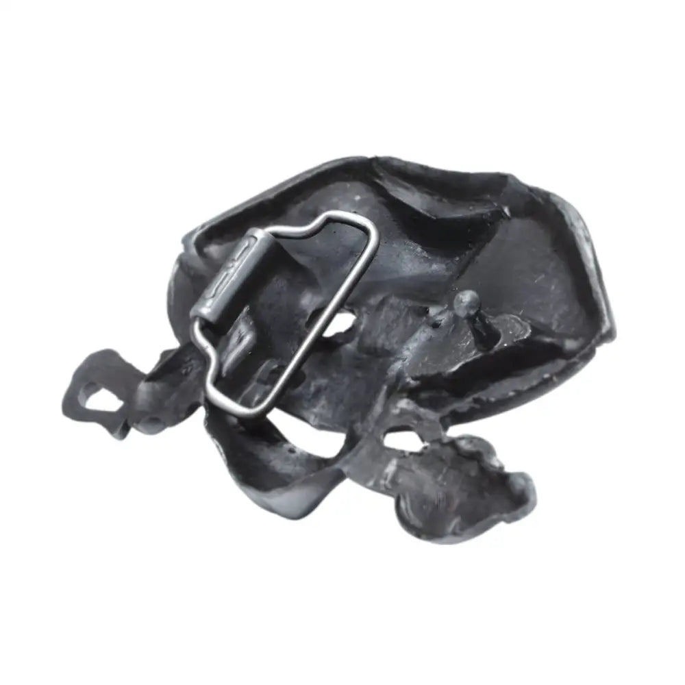 Pewter Pirate Skull Belt Buckle with Swords featuring a skull-shaped design and metal loop