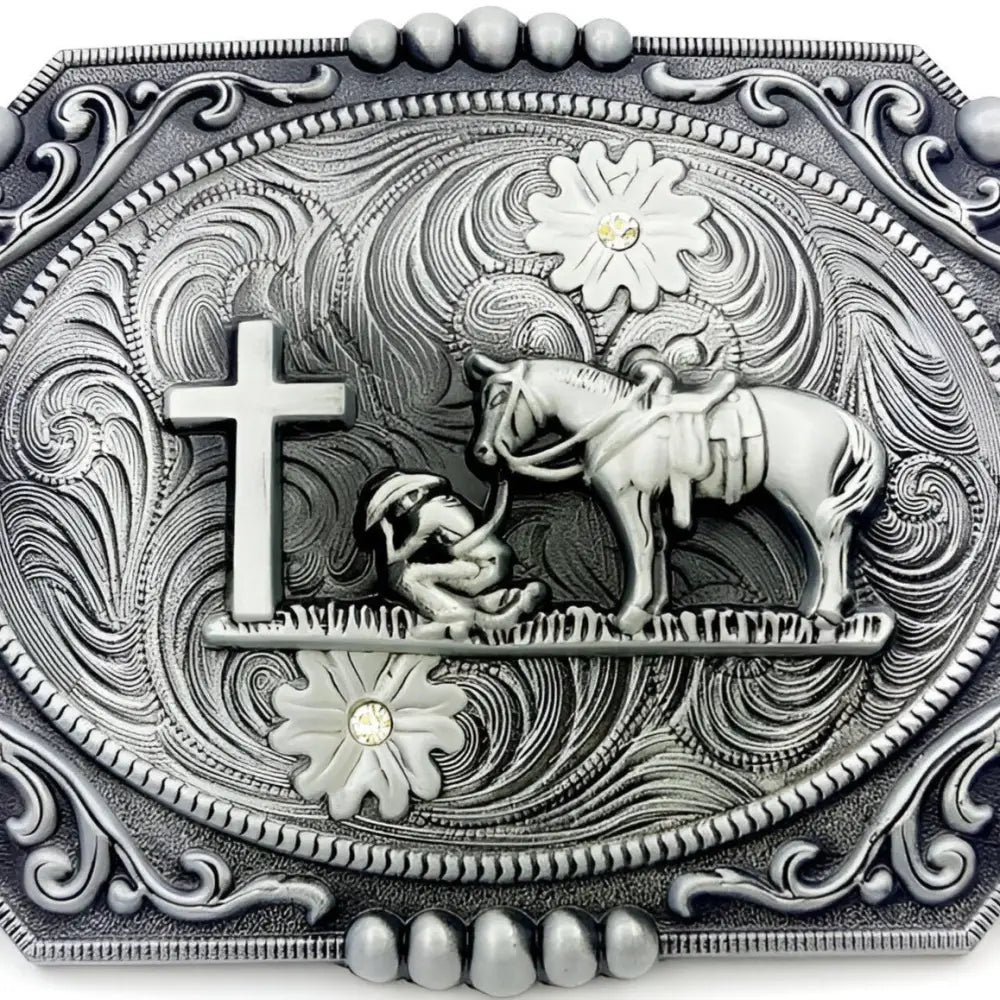 Elegant ornate silver belt buckle for stylish accessories and fashion enhancement