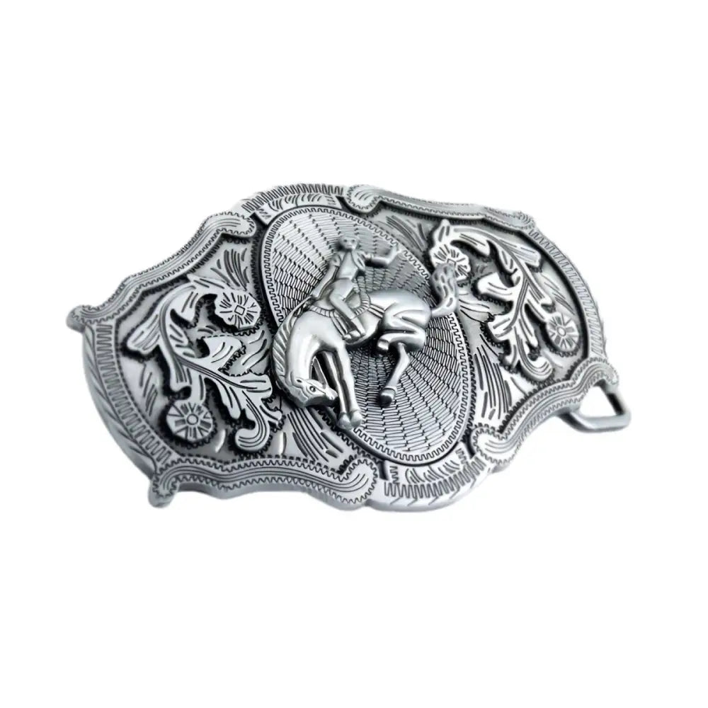 Silver Rodeo Belt Buckle suitable for Western and Cowboy Styles, durable belt buckle
