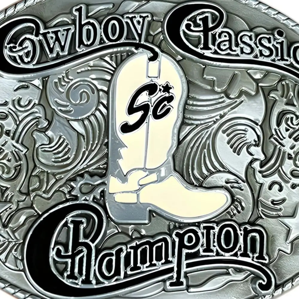 Cowboy classic champion belt buckle for authentic western style cowboy classic accessory