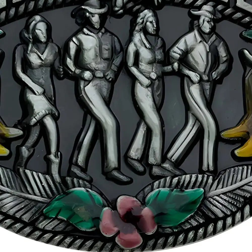 Western-themed belt buckle for western line dance and ceinture western line style