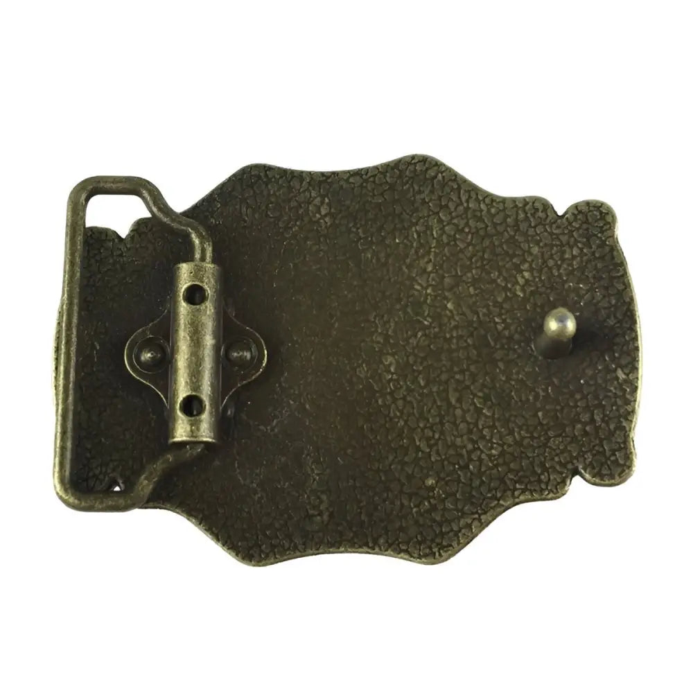 Bronze-colored belt buckle for Western and Rustic Style Ornate Bull Belt Buckle
