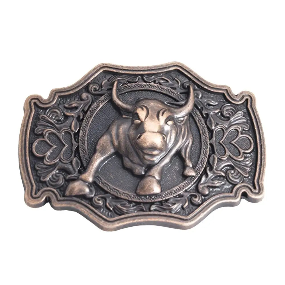 Ornate Bull Belt Buckle showcasing Western Rustic Style Accessory for men and women