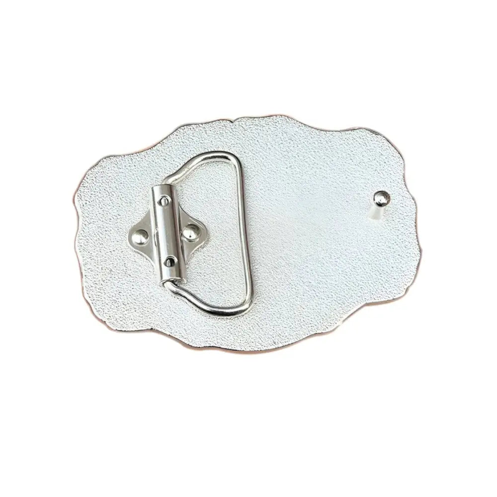 Silver belt buckle back for Silver and Black Longhorn Western Style Belt Buckle