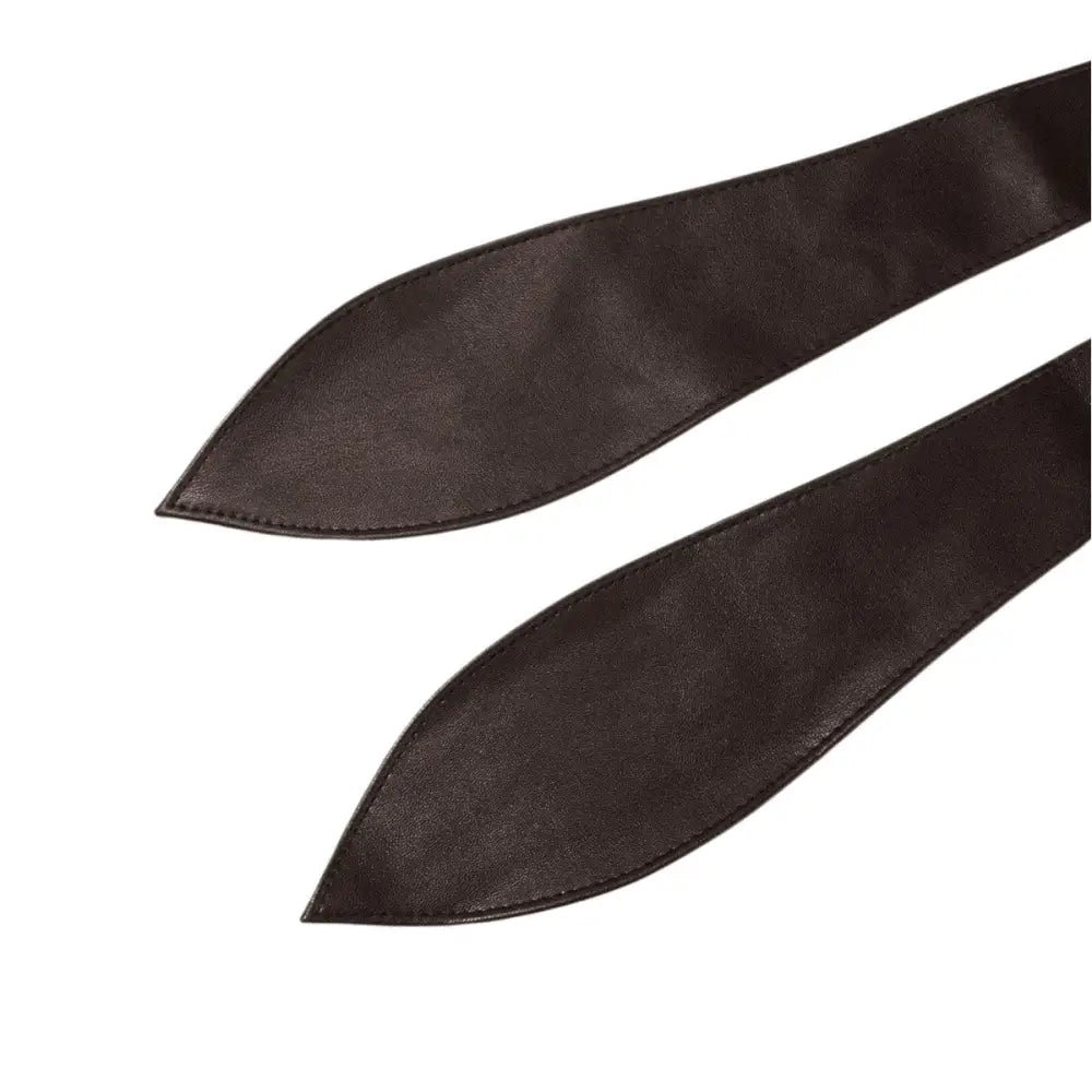 Dark brown leather tie belt from Elly Belt for elegant style and refined fashion