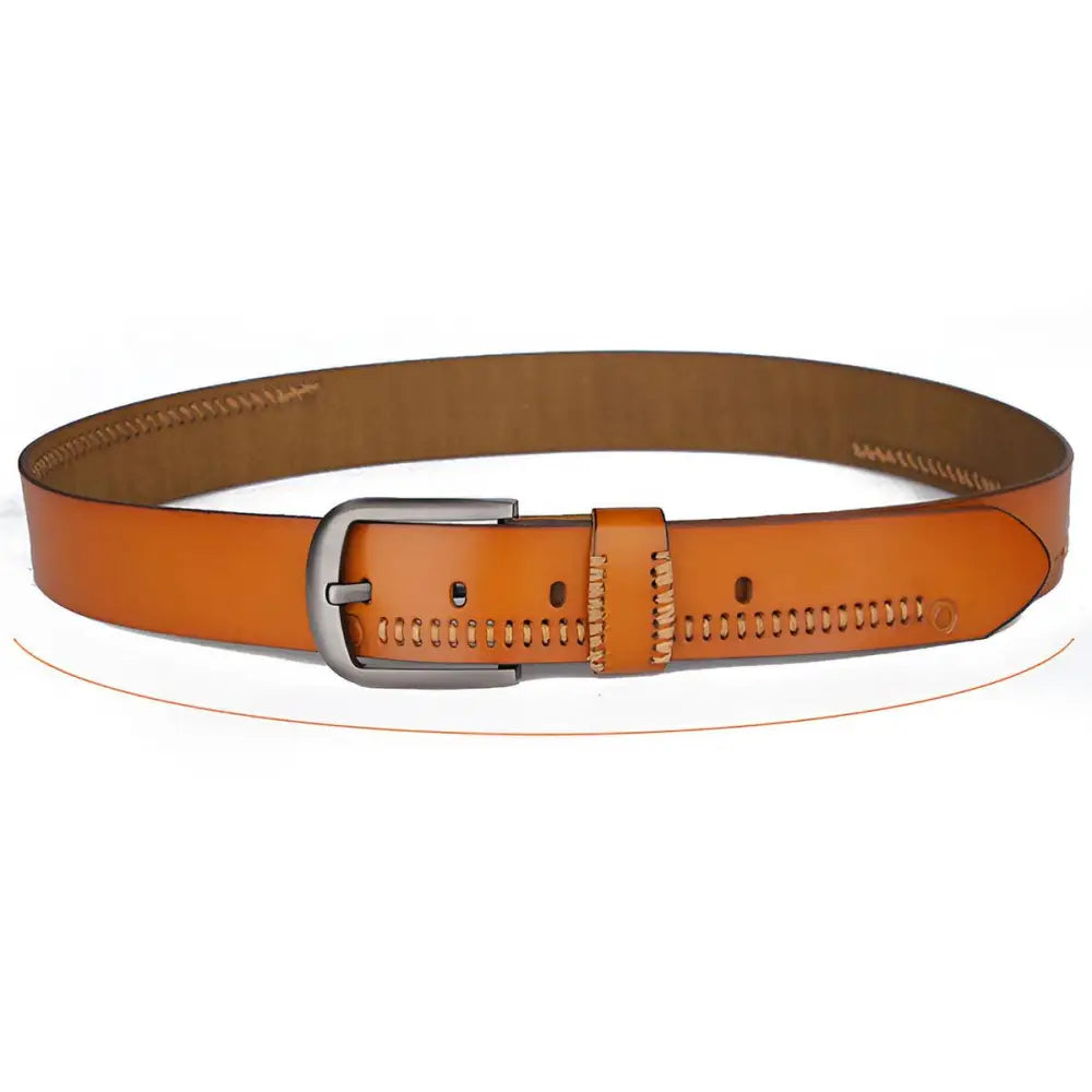 Emilio Men’s Leather Belt with Silver Buckle, stylish men’s belt accessory