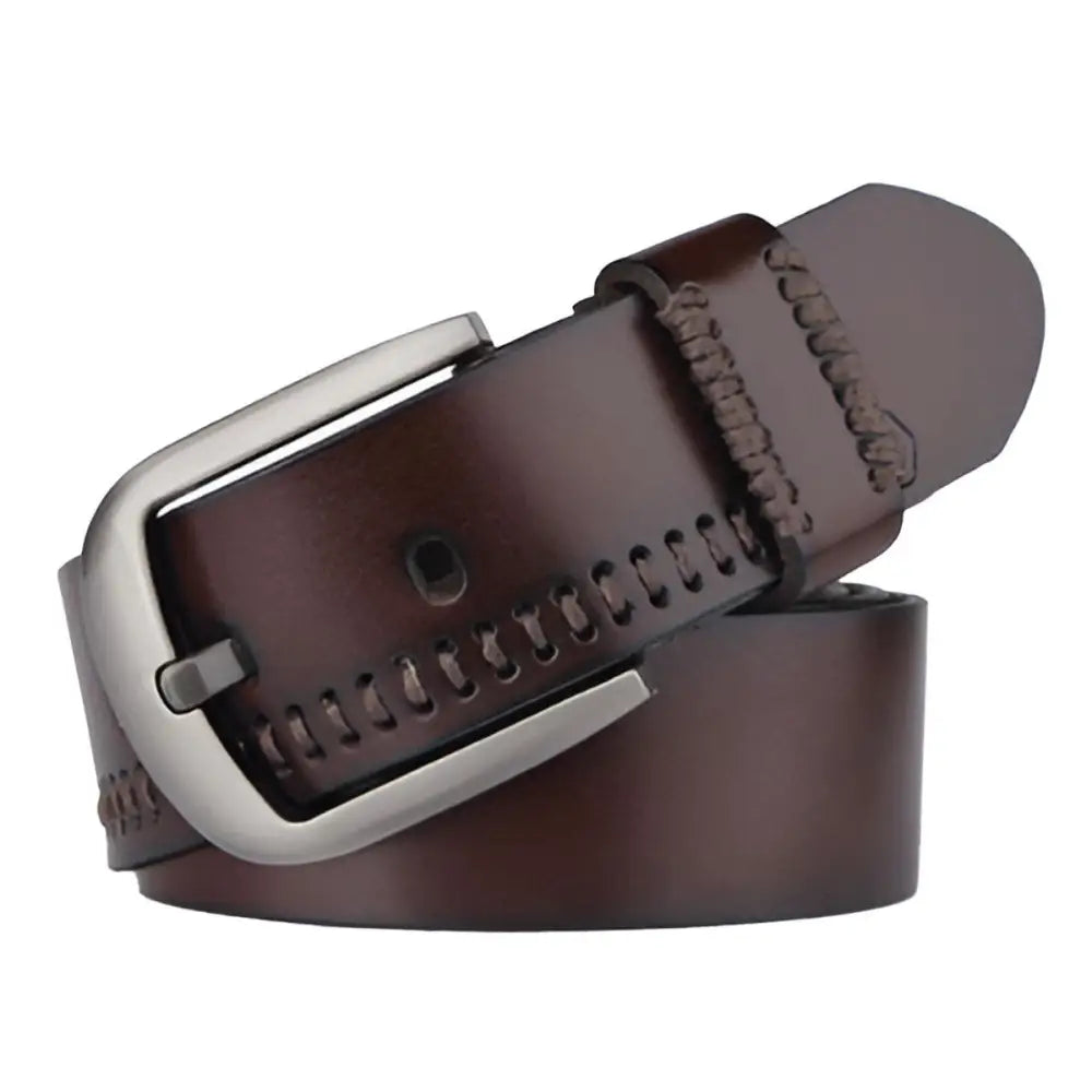 Emilio men’s leather belt with silver buckle, stylish men’s belt accessory