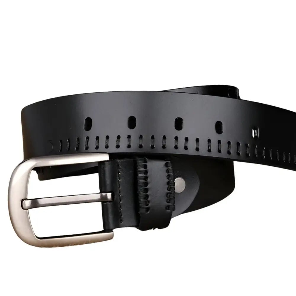 Emilio Men’s Belt with Silver Buckle in black leather for stylish men’s accessories