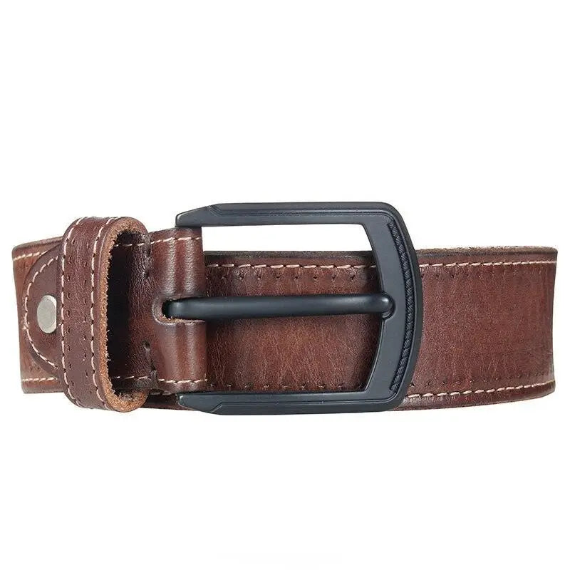 Abram Leather leather belt with black buckle for men and women