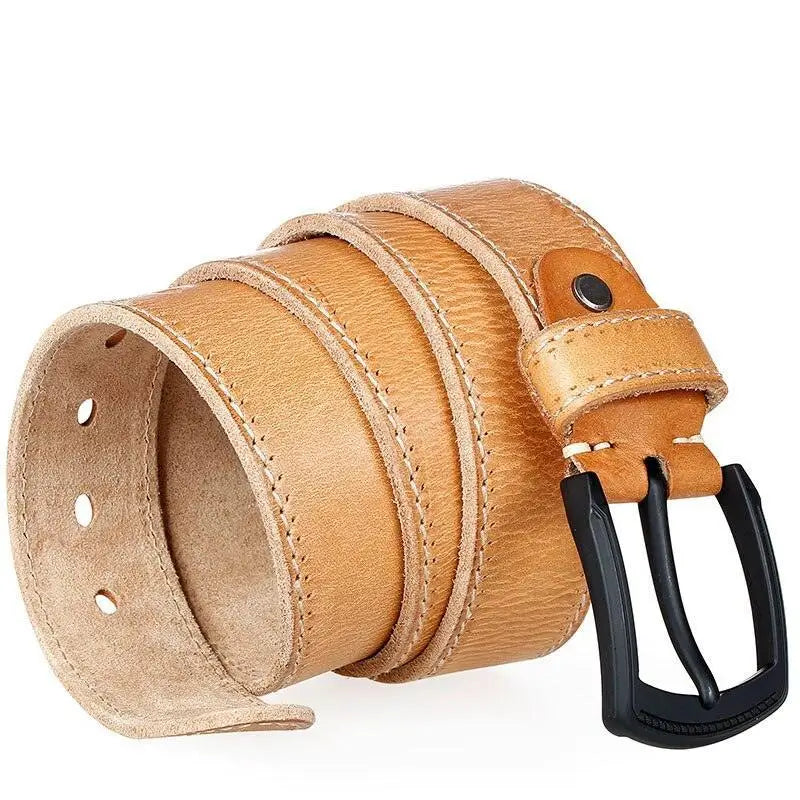 Abram Leather leather belt with black buckle for men and women