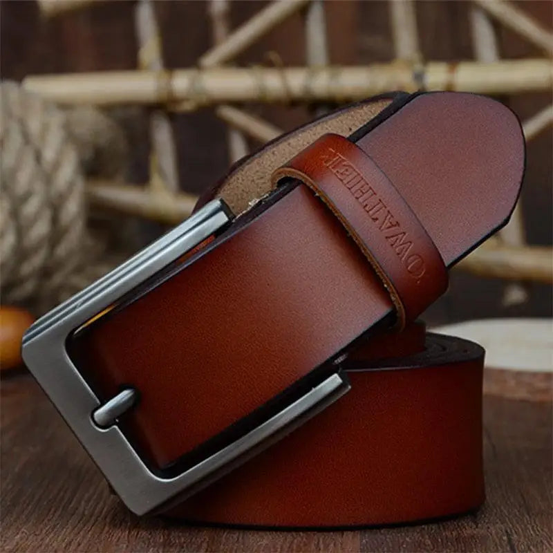 Goga Leather Set of Three Brown Belts with Silver Buckles showcasing premium goga leather craftsmanship