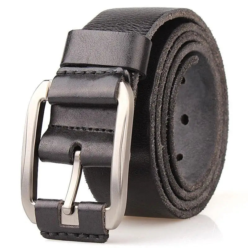 Genuine leather belt with silver buckle ideal for everyday wear