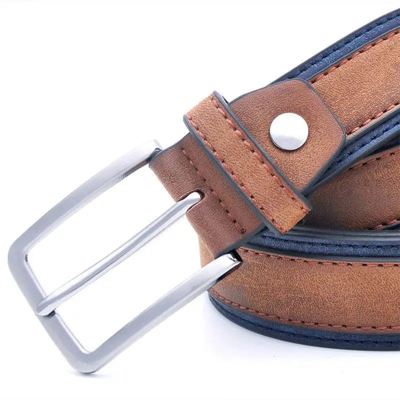 Renato Belt stacked leather belts with silver buckle in various colors for style