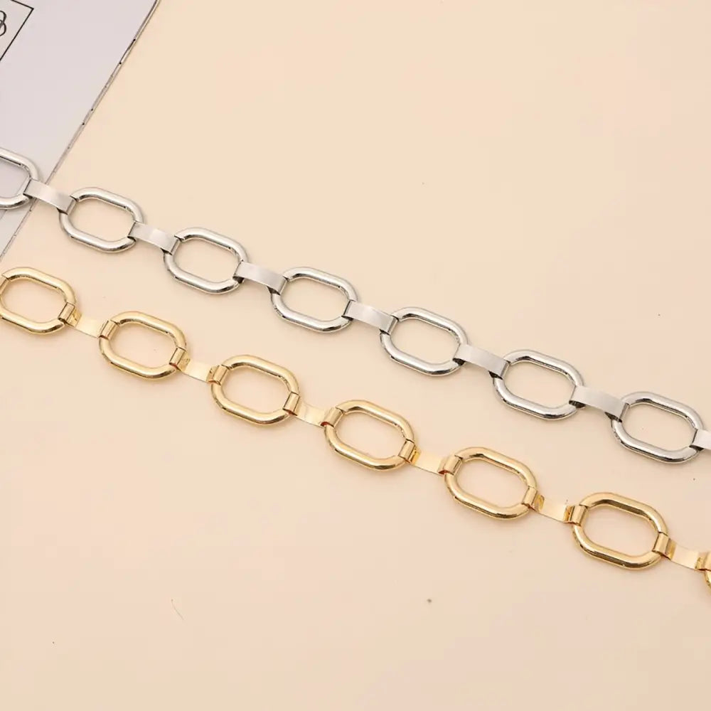 Elegant silver and gold chain belt for stylish accessories and fashion statements
