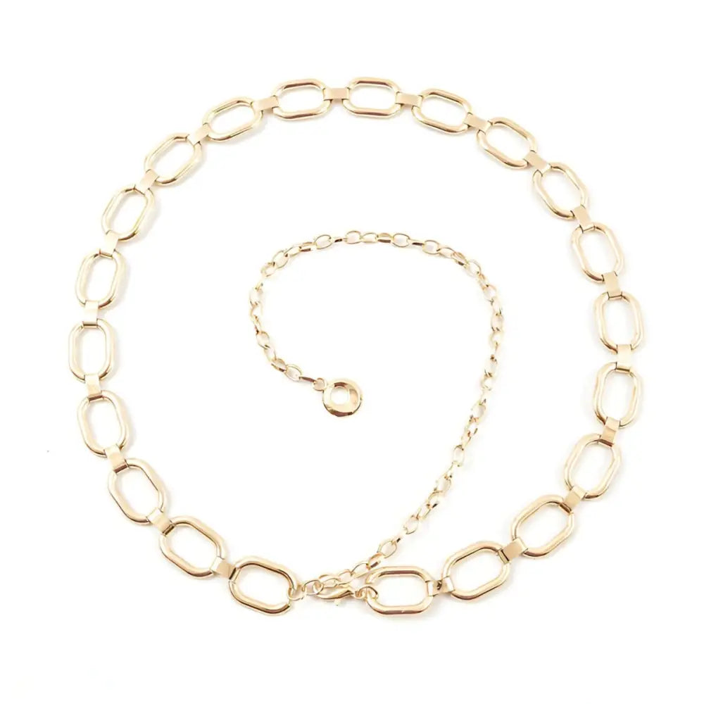 Gold-toned chain belt displayed on Elegant Silver Chain Belt for Stylish Accessories