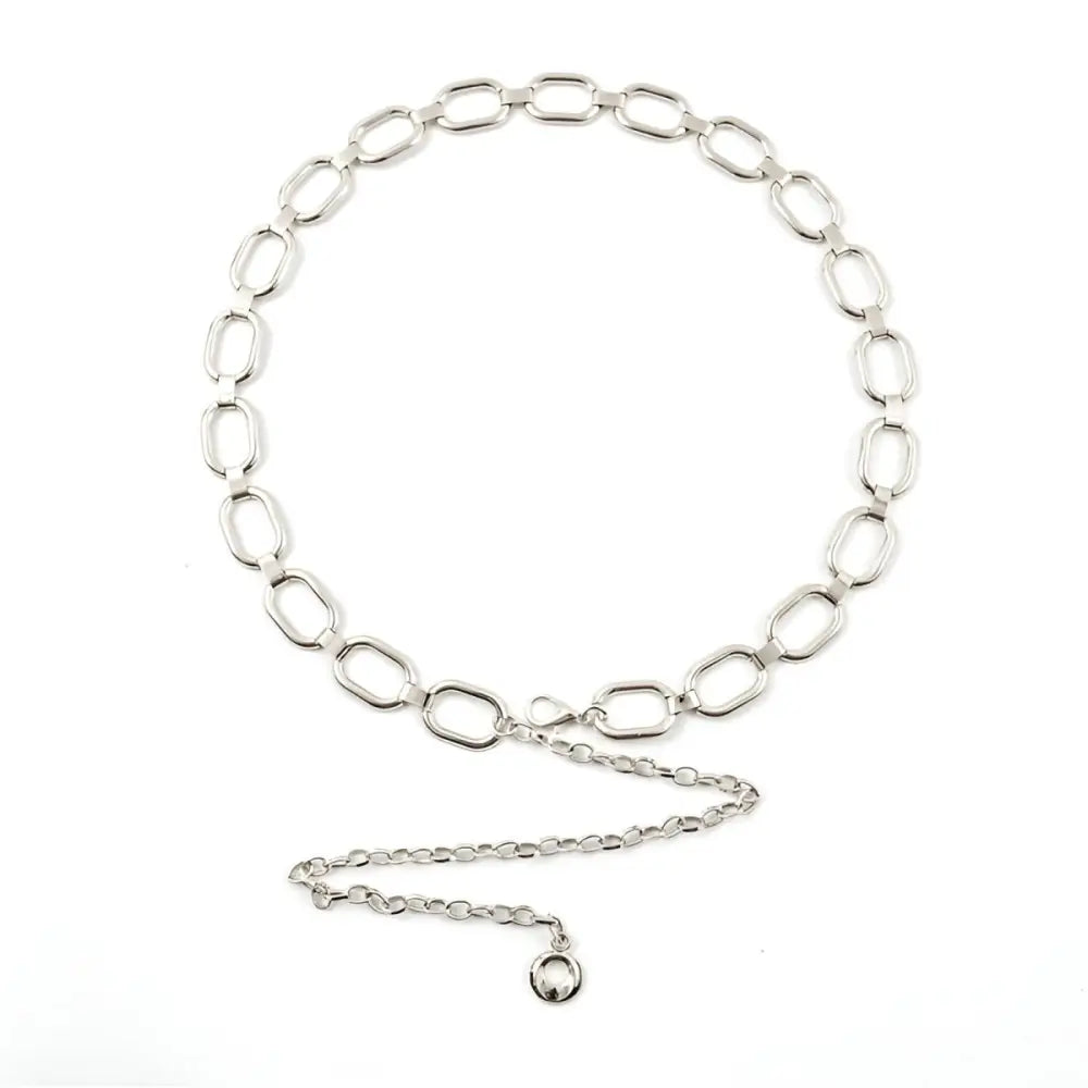 Elegant Silver Chain Belt for Stylish Accessories showcasing a sophisticated chain belt design