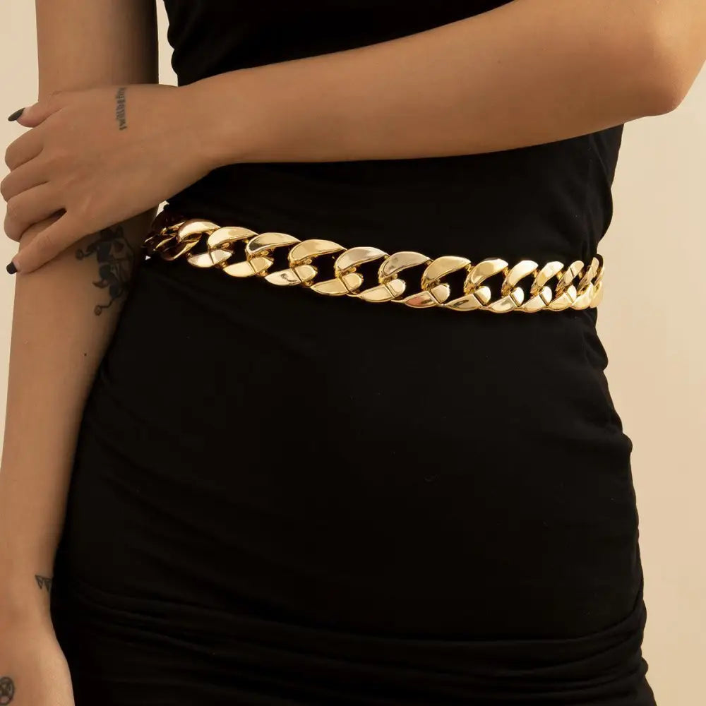 Silver-Toned Gold Chain Belt for Stylish Everyday Wear, Elegant Chain Belt Accessory
