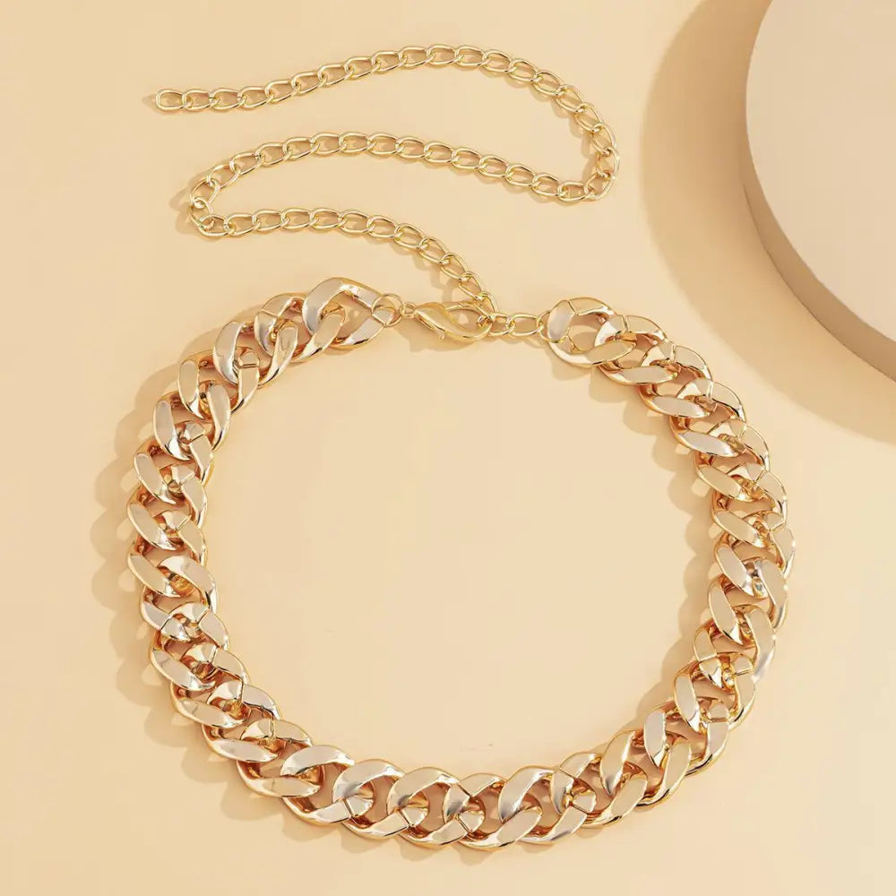 Silver-Toned Gold Chain Belt featuring elegant chain necklace design for stylish everyday wear