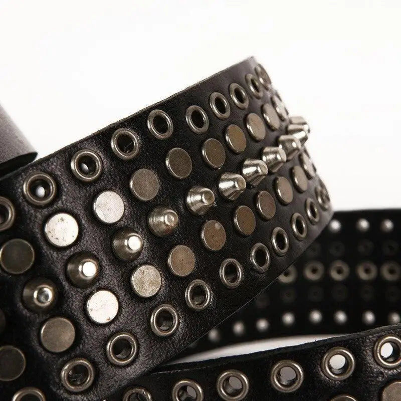 Genuine leather studded belt for a stylish and durable look
