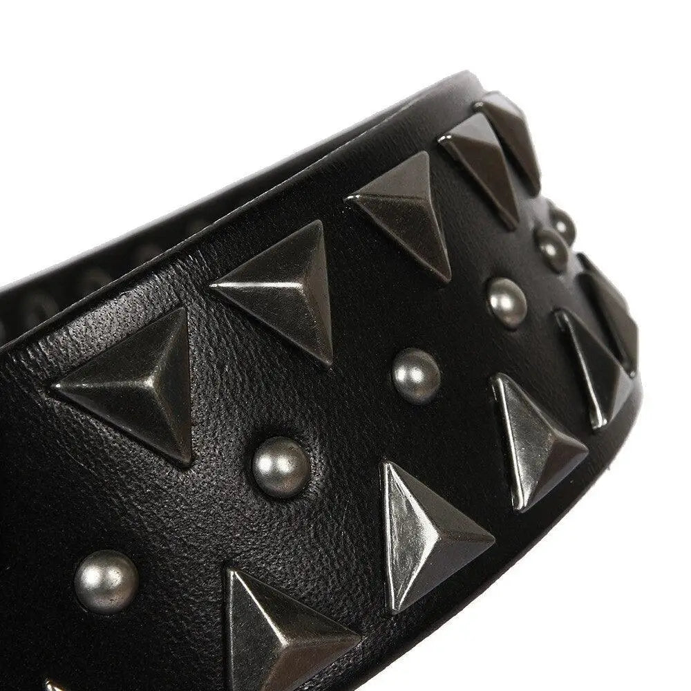 Sylmare Studded Belt in Black Leather for Stylish Wear featuring black studded design