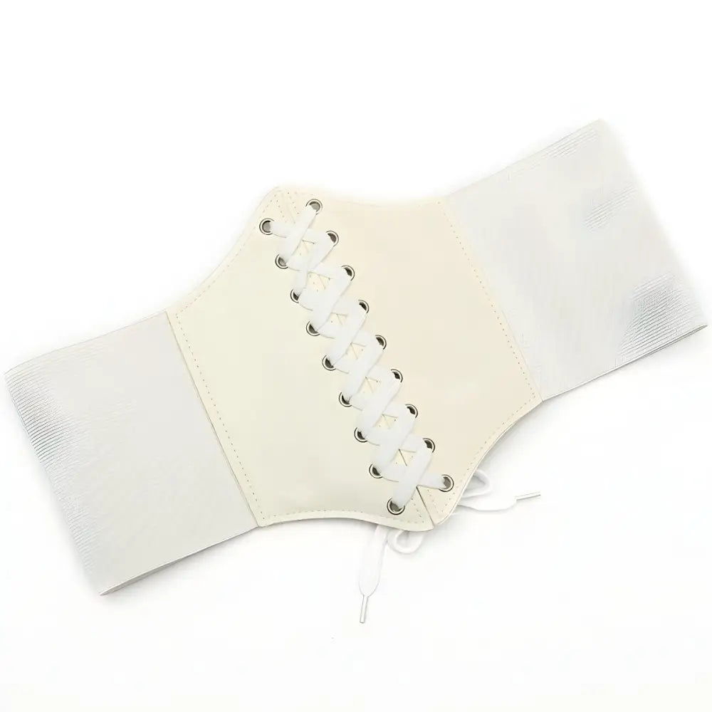 White corset belt with lace-up front from Kayla Corset Belt collection