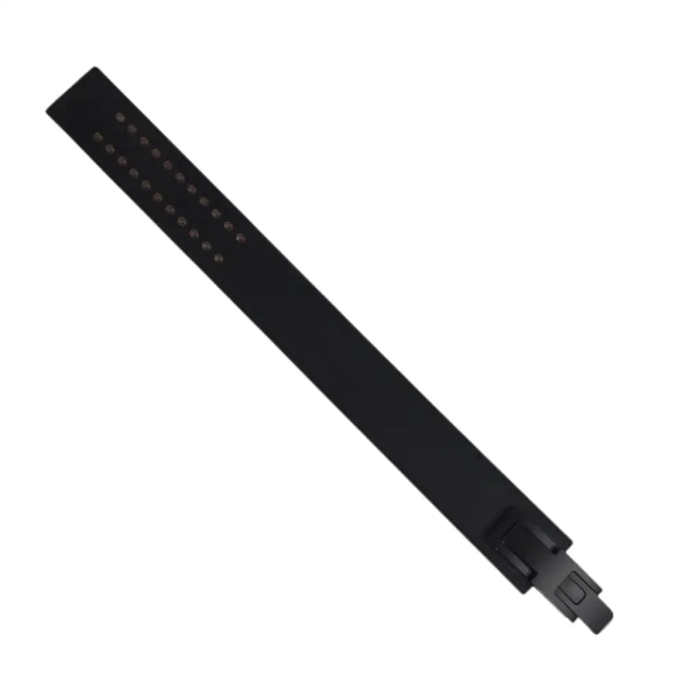 Black LED light bar on Morgan Model Leather Powerlifting Belt in White Black and Pink