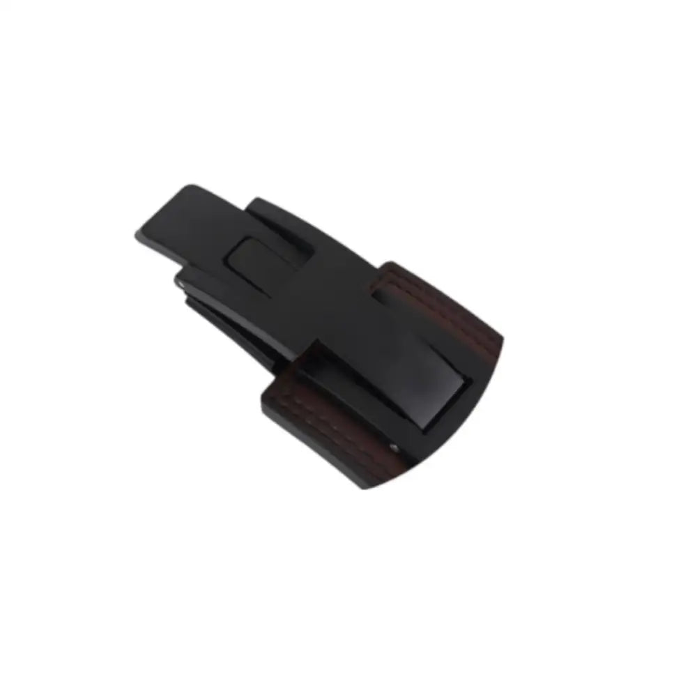 Black and brown watch clasp on color gradient Max Leather Lifting Belt in green and red black