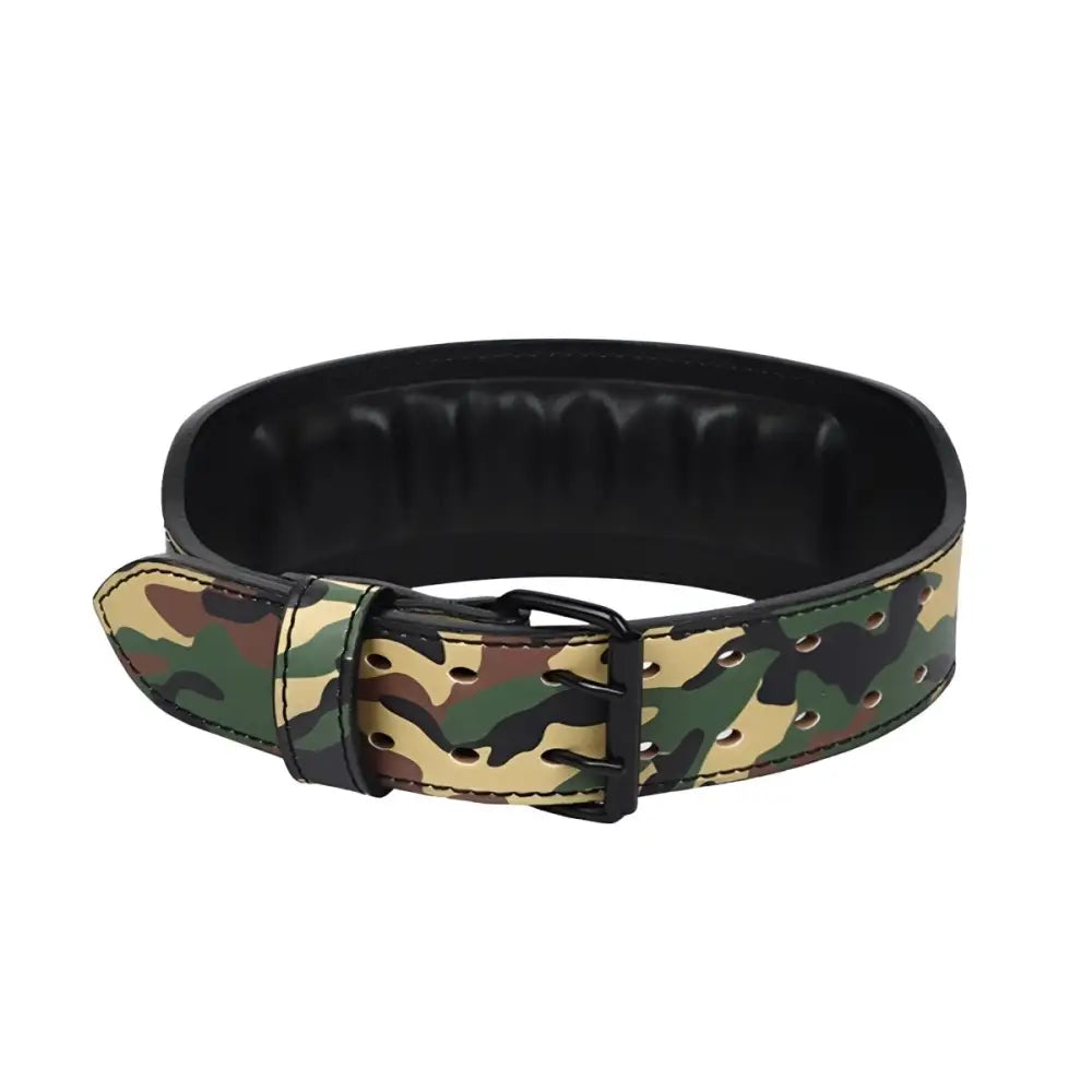 Camouflage support belt for weightlifting and strength training enhancing core stability