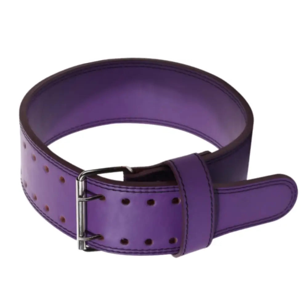 Purple leather weightlifting belt from Omer Leather Lifting collection