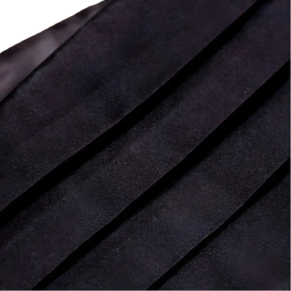 Black pleated fabric for Charles Model Tuxedo belt accessory, elegant tuxedo belt design