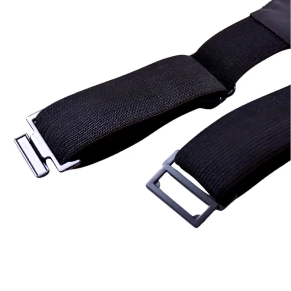 Black elastic suspender straps with metal clasps for Charles Model Tuxedo Belt Accessories