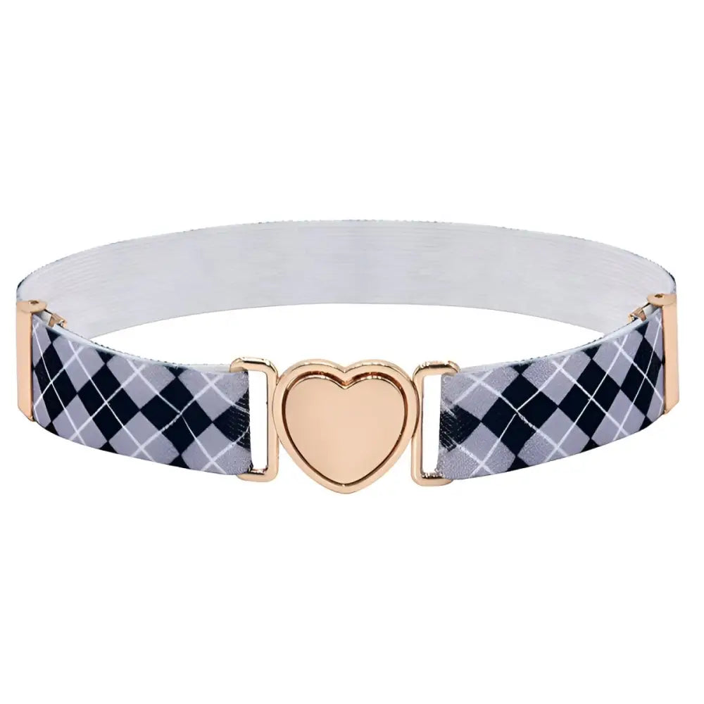 Elastic belt with heart buckle from Striped Heart Buckle Elastic Belt for Child’s Wardrobe