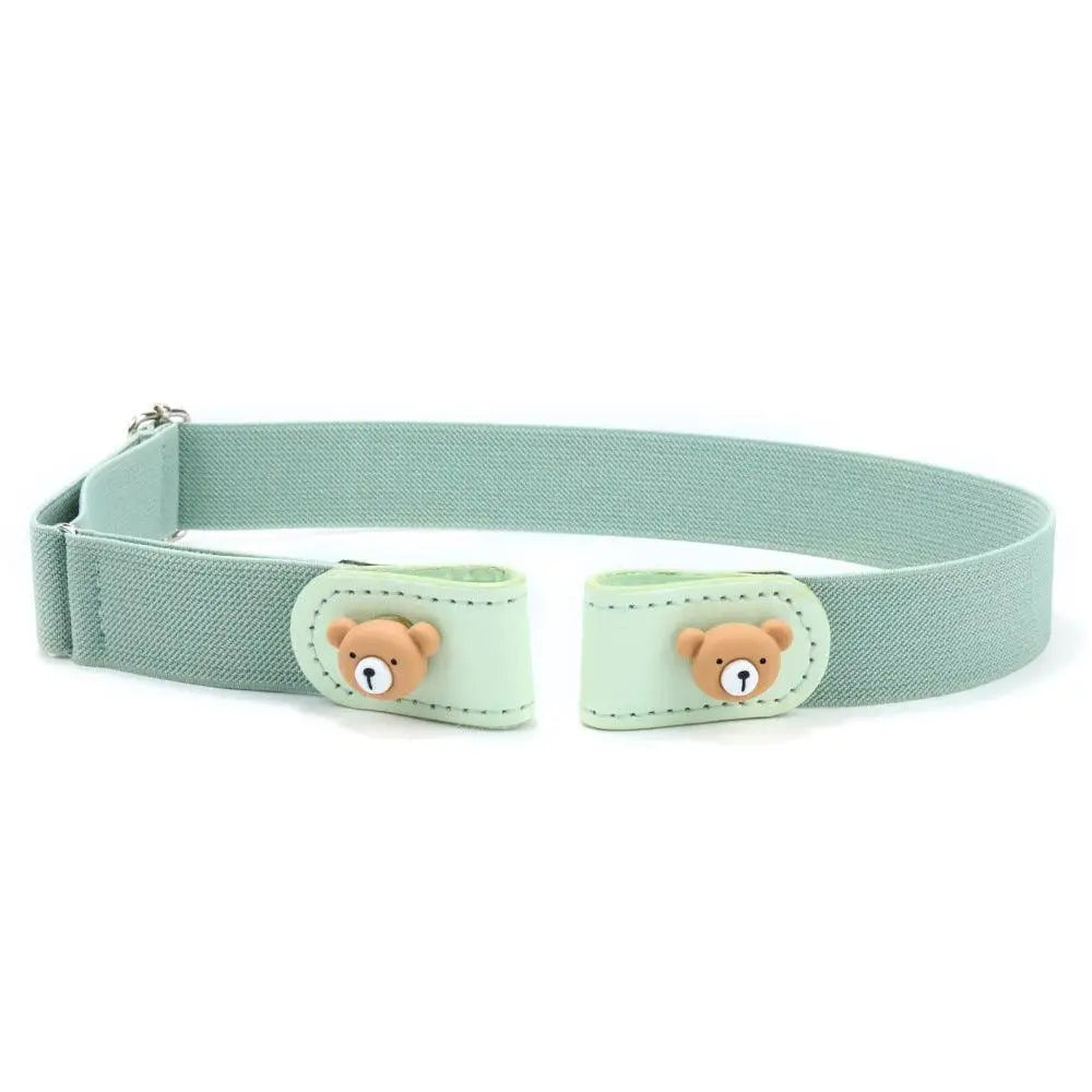 Mint-green mélusine belt with adjustable fit and teddy bear accents for children
