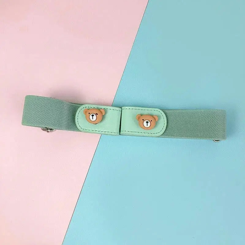 Mélusine belt in mint green with bear-shaped fasteners for stylish accessories