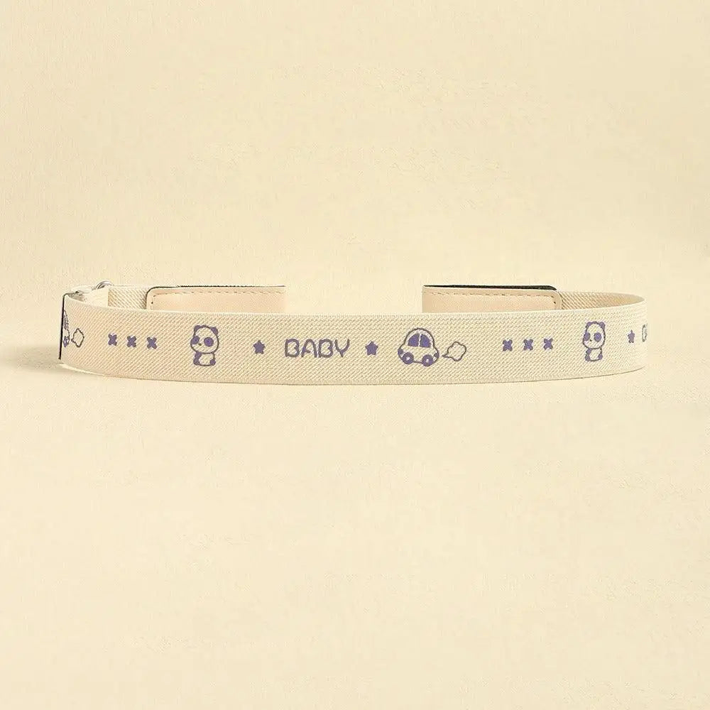 Baby headband with cartoon designs paired with Light Blue Denim Shorts featuring Erwin buckle-free belt