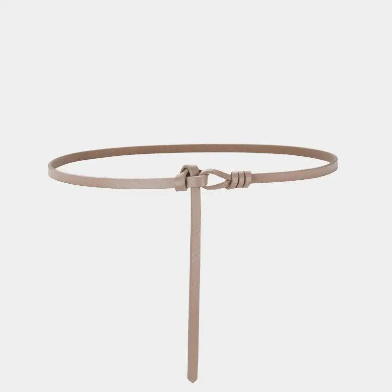 Taupe leather tie belt from Assorted Leather Tie Belts and Slim Leather Belt collection