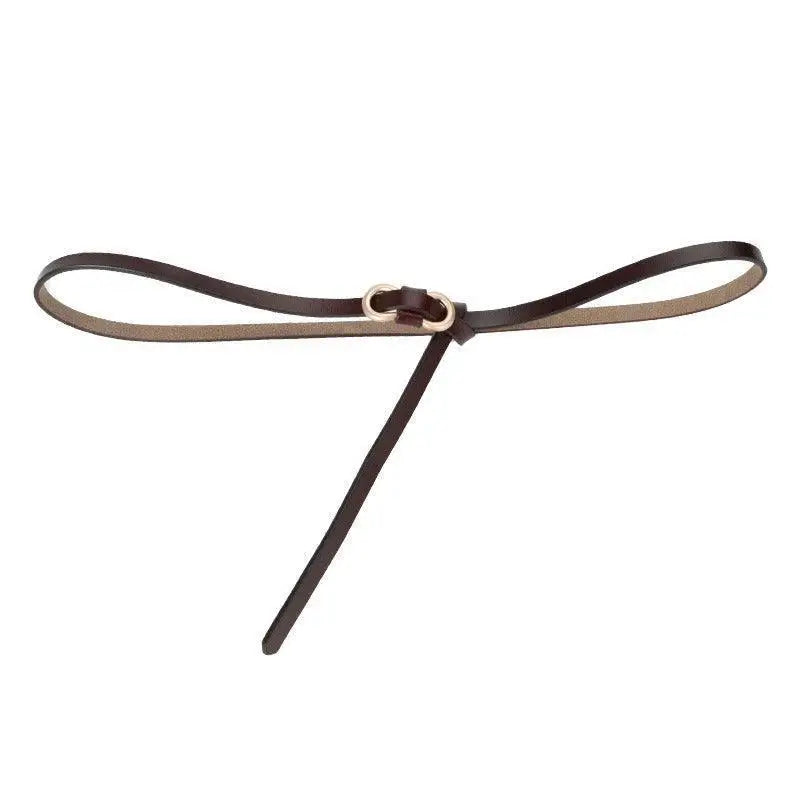 Brown leather belt with gold buckle designed for formal and casual wear