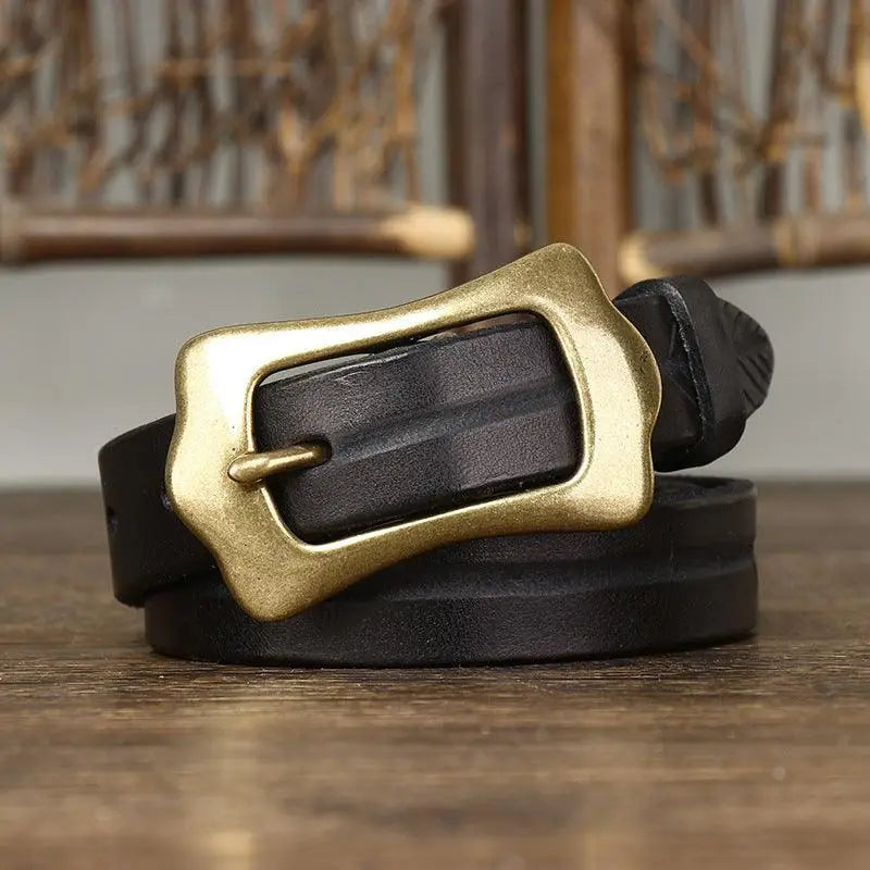 Radhika Leather Belt with Brass Buckle for Stylish Wear, high-quality leather belt