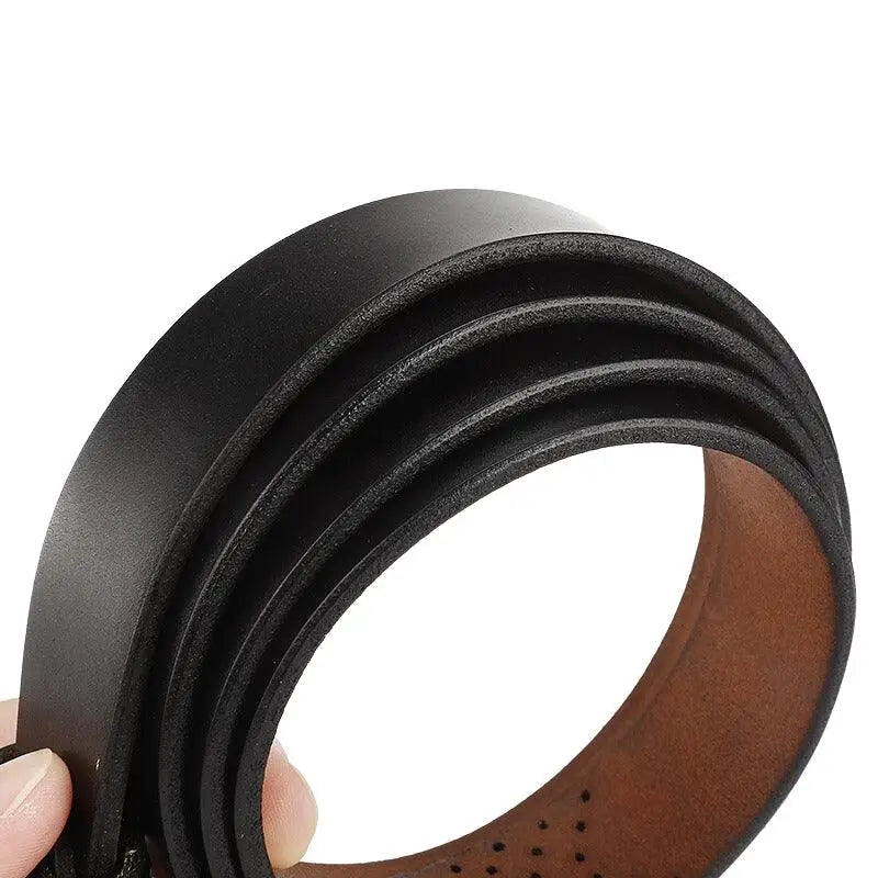 Black leather belt with a silver decorative buckle for a stylish accessory