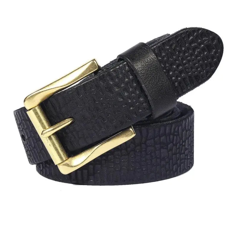 Sinaaq cracked leather belt with gold buckle, stylish cracked leather belt accessory