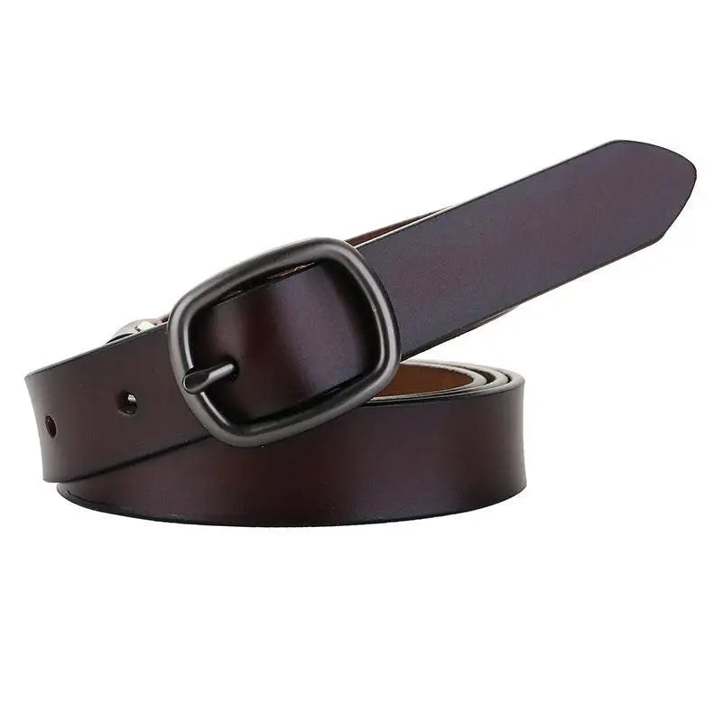 Brown leather belt with metal buckle from Anni Leather Belt and Ceinture en Cuir