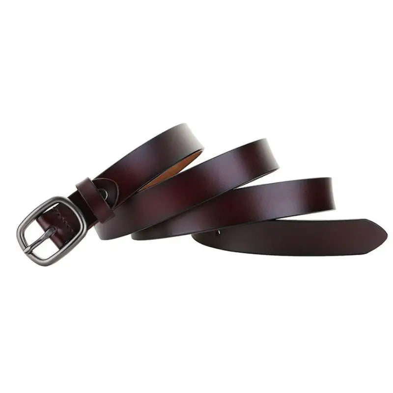 Burgundy leather belt with silver buckle from Anni Leather Belt and Ceinture en Cuir collection