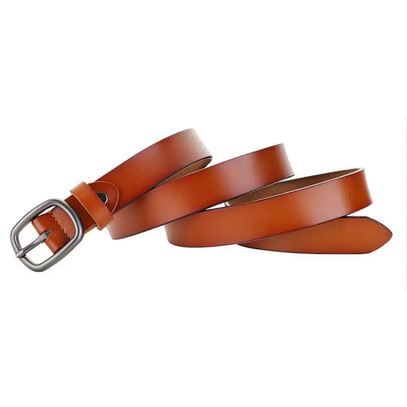 Brown leather belt with metal buckle from Anni Leather Belt Ceinture en Cuir in various colors