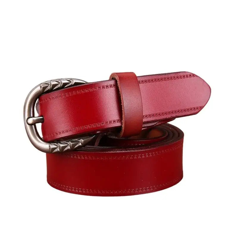 Gaby Belt in Brown Leather with Ornate Decorative Silver Buckle