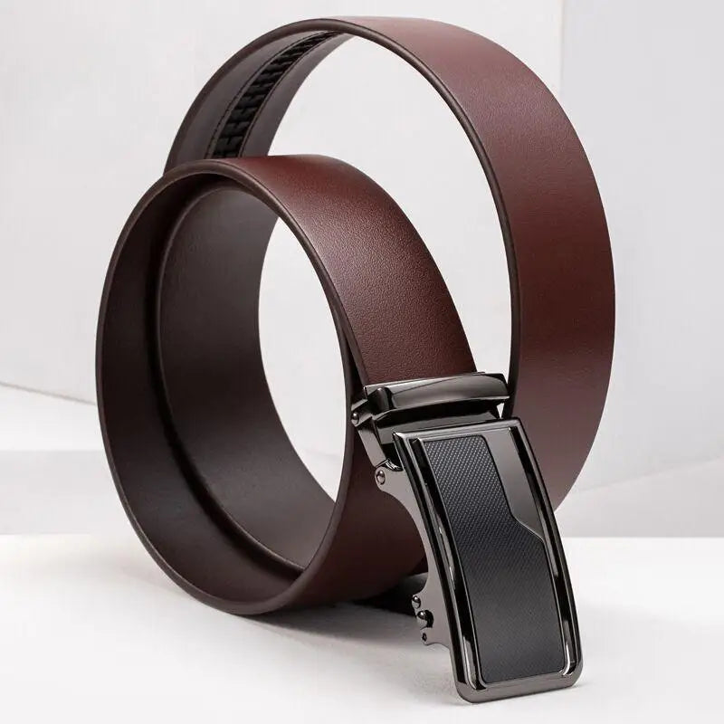 Ivano Leather Belt in Brown with Black Buckle showcasing premium leather belt craftsmanship